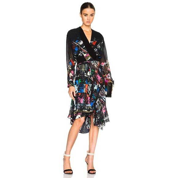 NWT PREEN BY THORNTON BREGAZZI Albermarle Floral Midi Dress Size S Black #2A461 - Picture 1 of 11